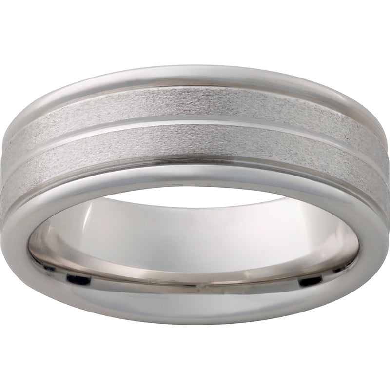 Serinium Rounded Edge Band with Stone Finish and .5mm Groove