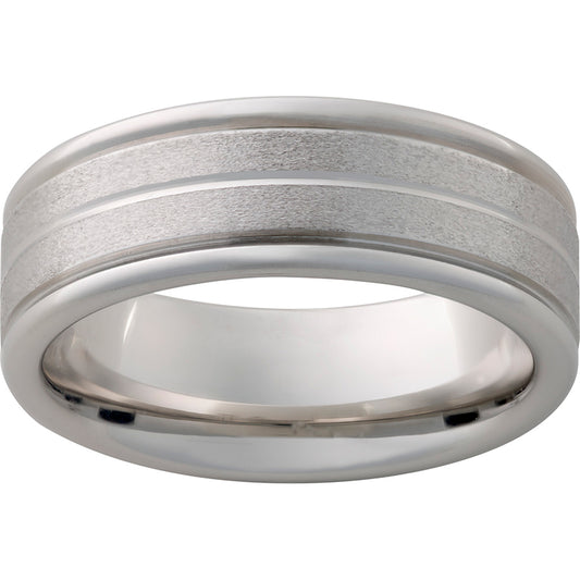 Serinium Rounded Edge Band with Stone Finish and .5mm Groove