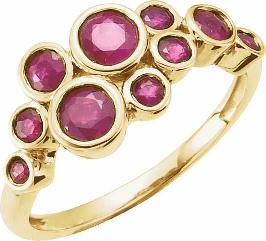 14K Yellow Ruby Bezel-Set Ring