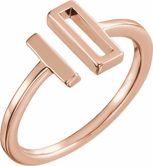 14K Rose Bar Ring