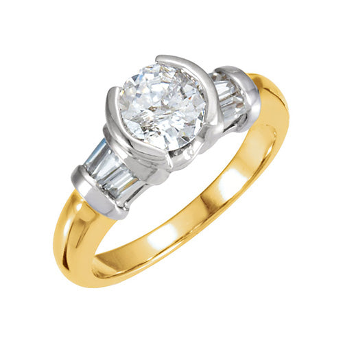 Stuller 14k Two-Tone Gold Semi-Mount Engagement Ring