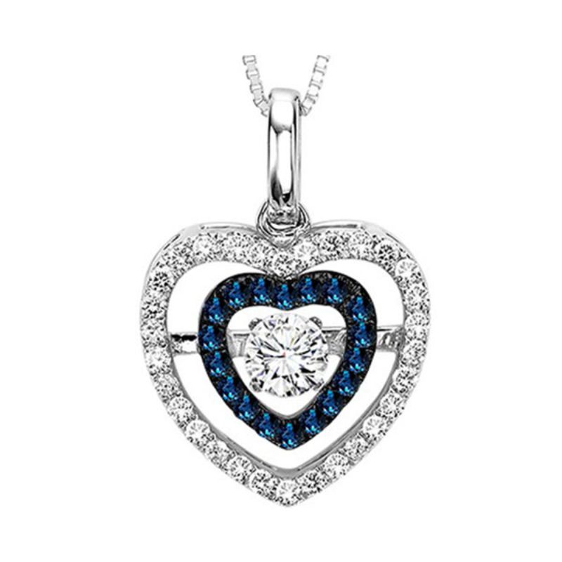 Gems One 14KT White Gold & Diamond Rhythm Of Love Neckwear Pendant   - 3/8 ctw