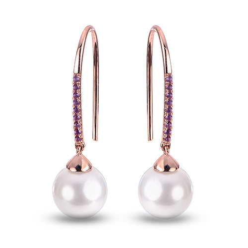 Imperial Pearl 14k Rose Gold Freshwater Pearl Earring