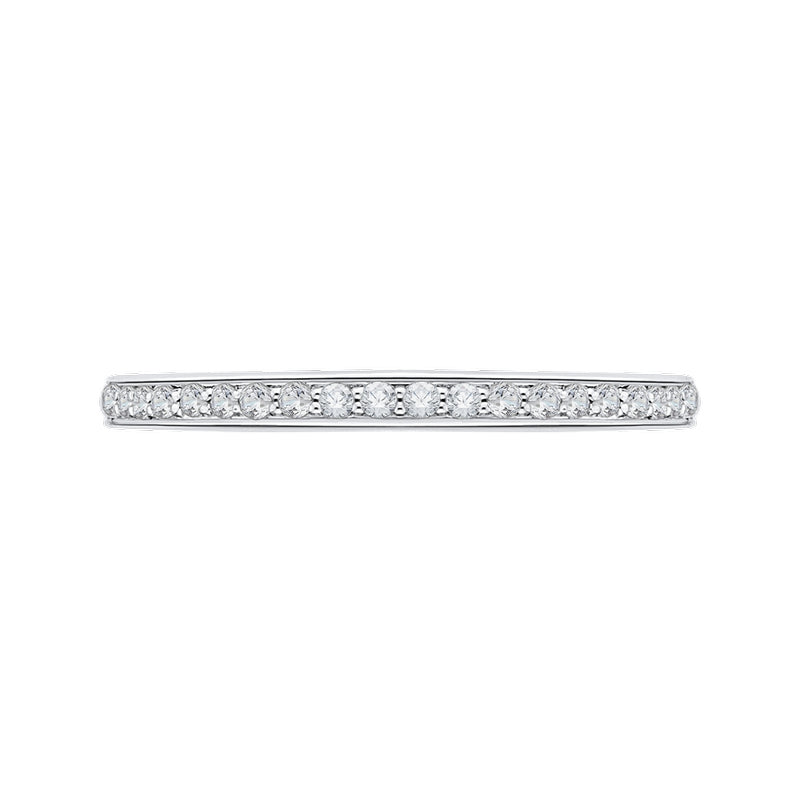 Shah Luxury Round Diamond Half-Eternity Wedding Band In 14K White Gold