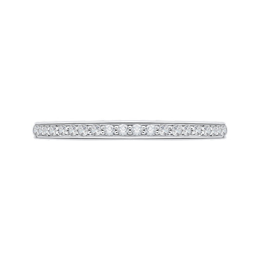 Shah Luxury Round Diamond Half-Eternity Wedding Band In 14K White Gold
