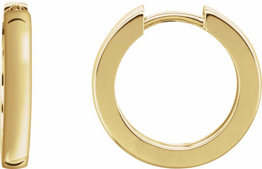 18K Yellow 16 mm Hinged Hoop Earrings