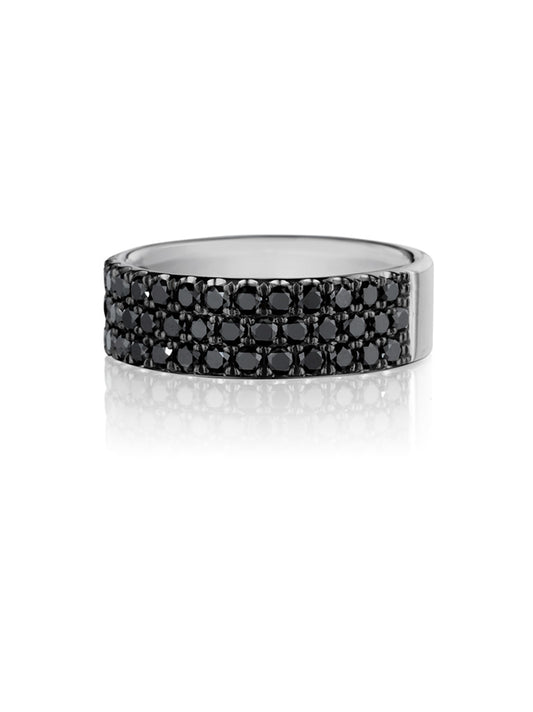 Henri Daussi 7mm Men's Wedding Band MB7 18k Gold White 2.00 Ctw.