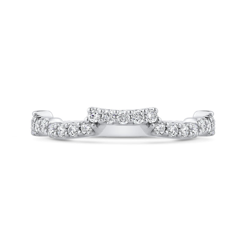 Shah Luxury 14K White Gold Round Diamond Wedding Band