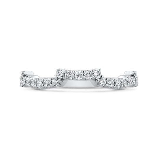 Shah Luxury 14K White Gold Round Diamond Wedding Band