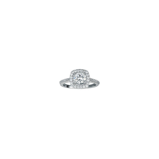 True Romance Platinum 0.50ct Diamond Double Halo Semi Mount Engagement Ring