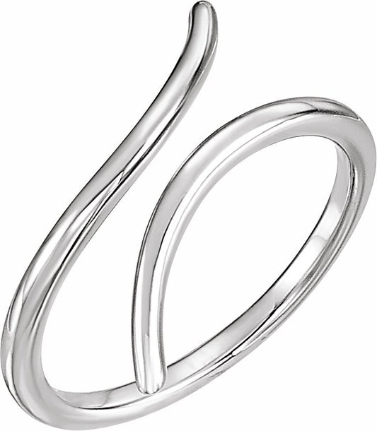 14K White Bypass Ring