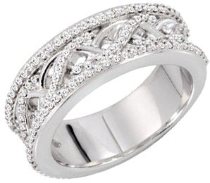 14K White 1/2 CTW Diamond Anniversary Band
