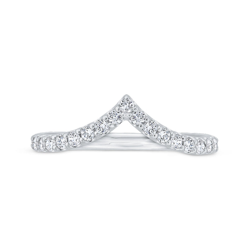 Shah Luxury 14K White Gold Round Cut Diamond Counter Wedding Band