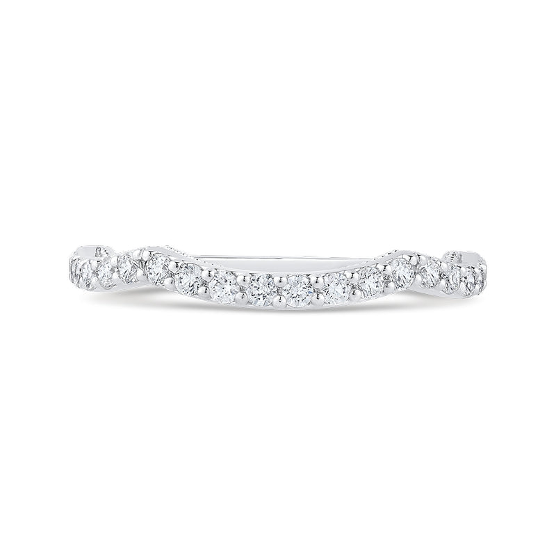 Shah Luxury Round Diamond Half-Eternity Wedding Band In 14K White Gold