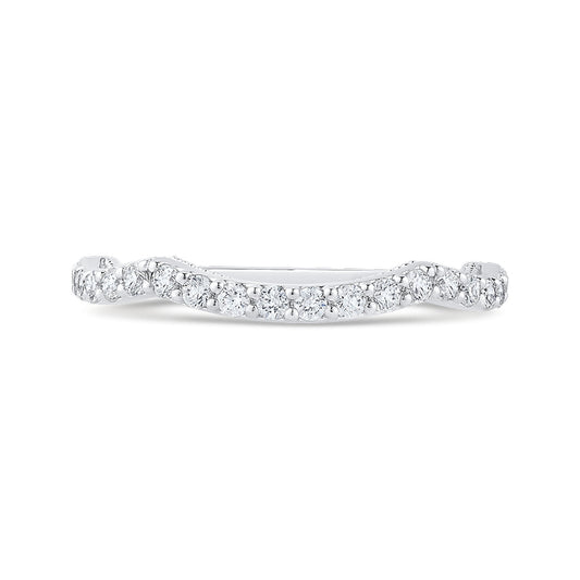 Shah Luxury Round Diamond Half-Eternity Wedding Band In 14K White Gold