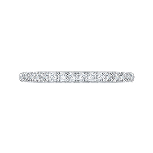 Shah Luxury 14K White Gold Round Diamond Half-Eternity Wedding Band