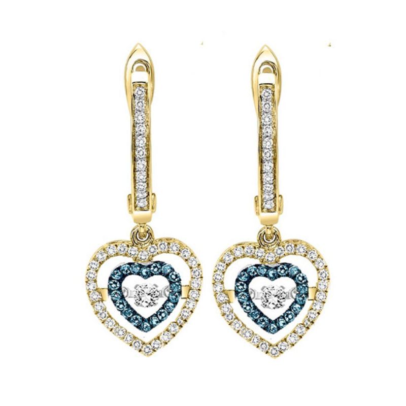 Gems One 14KT Yellow Gold & Diamond Rhythm Of Love Fashion Earrings   - 1/2 ctw