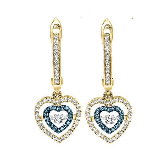 Gems One 14KT Yellow Gold & Diamond Rhythm Of Love Fashion Earrings   - 1/2 ctw