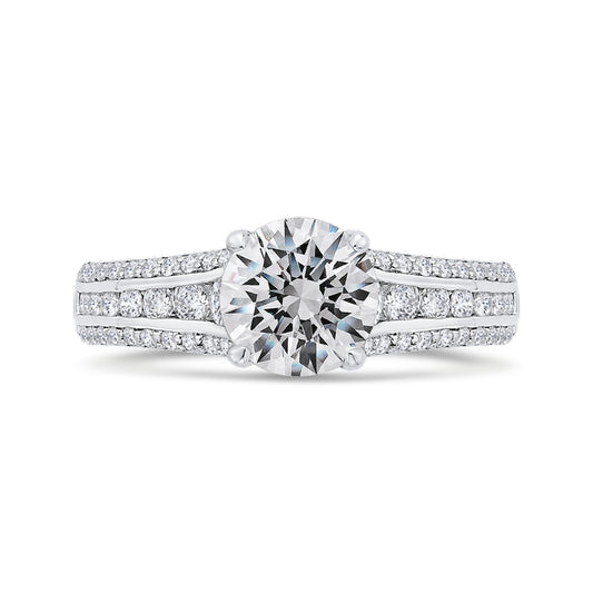 Shah Luxury 14K White Gold Diamond Engagement Ring (Semi-Mount)