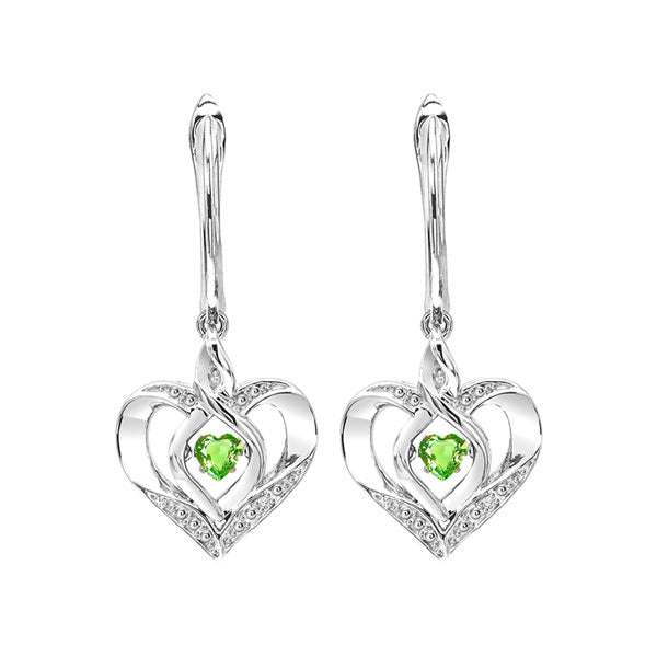 Gems One Silver Diamond (1/50 Ctw) & Createdperidot Earring