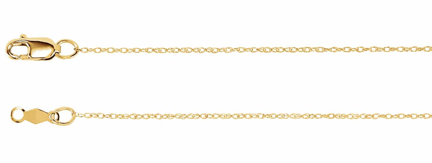 14K Yellow .75 mm Rope 7 Chain