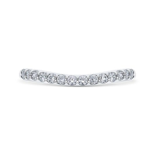 Shah Luxury 14K White Gold Round Diamond Wedding Band