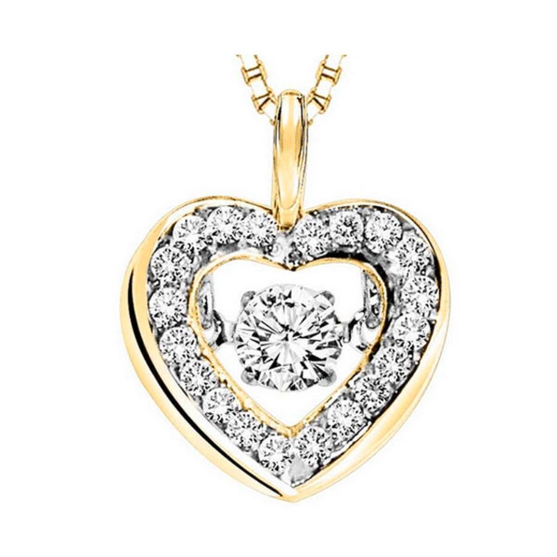 Gems One 14KT Yellow Gold & Diamond Rhythm Of Love Neckwear Pendant  - 1/3 ctw