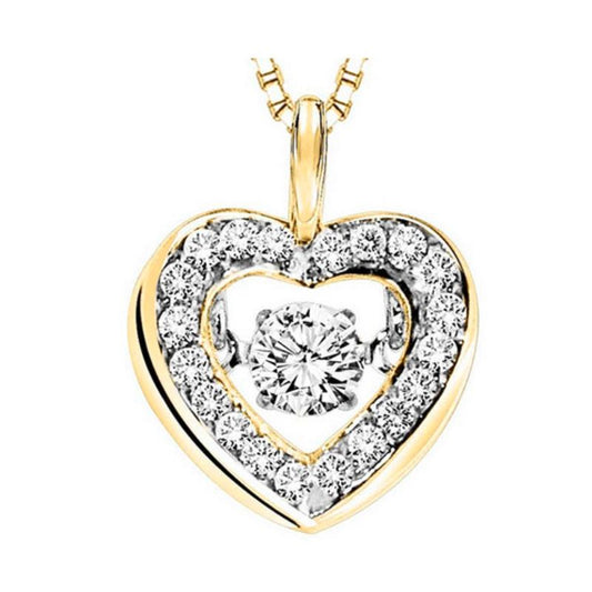 Gems One 14KT Yellow Gold & Diamond Rhythm Of Love Neckwear Pendant  - 1/3 ctw