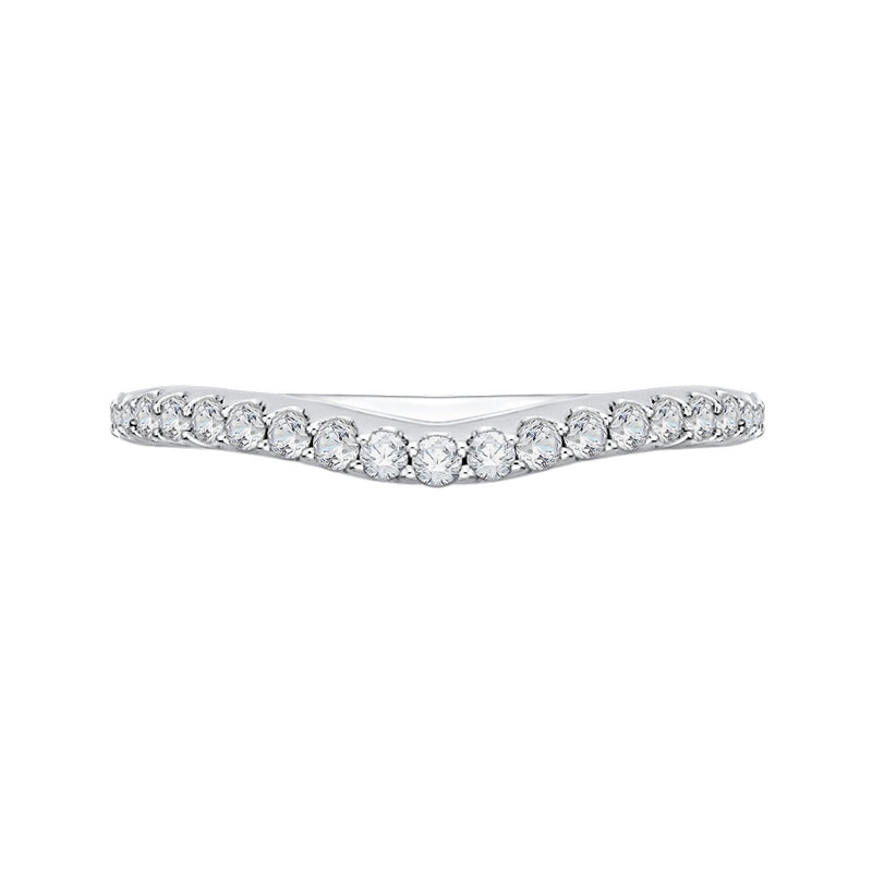 Shah Luxury 14K White Gold Round Diamond Wedding Band