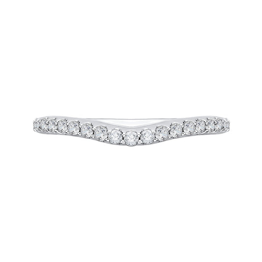 Shah Luxury 14K White Gold Round Diamond Wedding Band