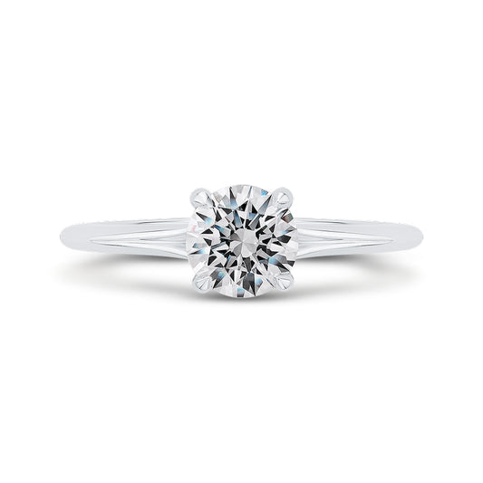 Shah Luxury 14K White Gold Diamond Engagement Ring (Semi-Mount)