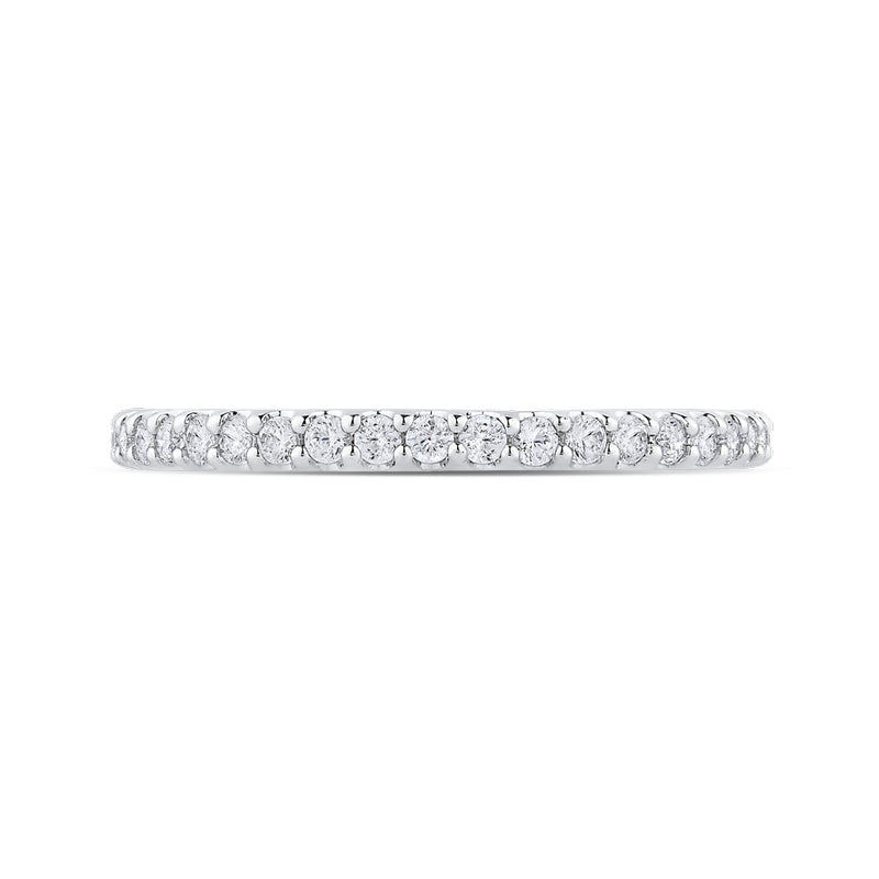 Shah Luxury 14K Two-Tone Gold Round Diamond Half-Eternity Wedding Band