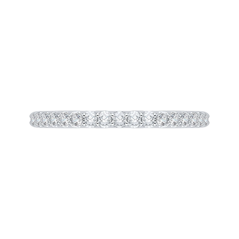 Shah Luxury 14K White Gold Round Diamond Half-Eternity Wedding Band
