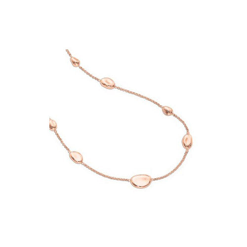 Stainless Steel Rose Vermeil Multi Pebble 18 Inch Chain Necklace