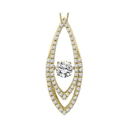 Gems One 14KT Yellow Gold & Diamond Rhythm Of Love Neckwear Pendant  - 5/8 ctw