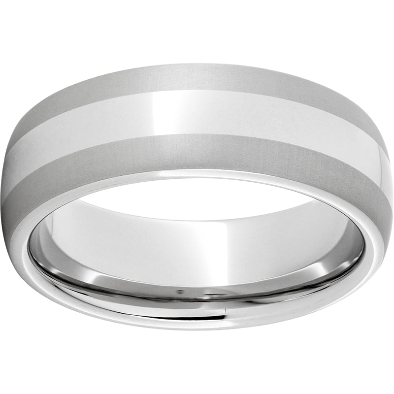 Serinium Domed Band with Laser Satin Edges