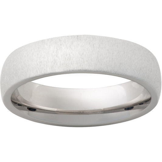 Serinium Domed Band with Cross-Satin Finish