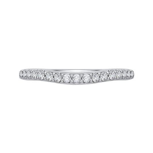 Shah Luxury 14K White Gold Round Diamond Half-Eternity Wedding Band