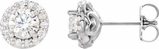 14K White 7/8 CTW Diamond Earrings