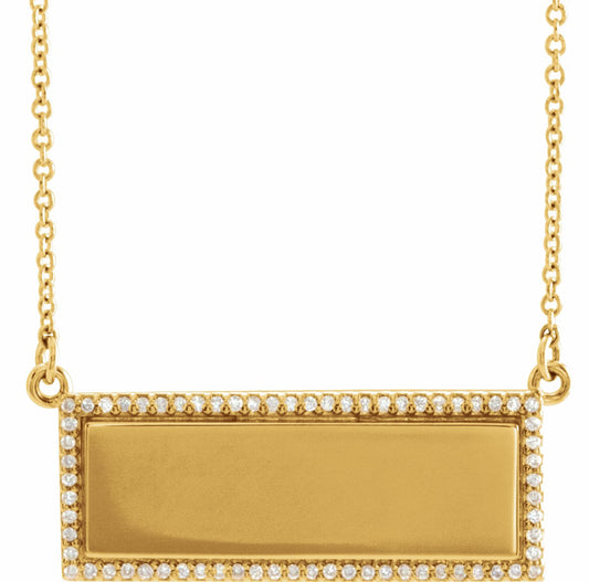 14K Yellow 1/6 CTW Diamond Bar 18 Necklace