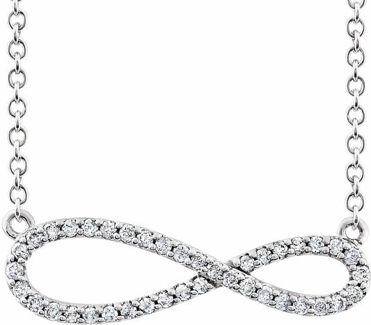 14K White 1/4 CTW Diamond Infinity-Inspired 16-18 Necklace