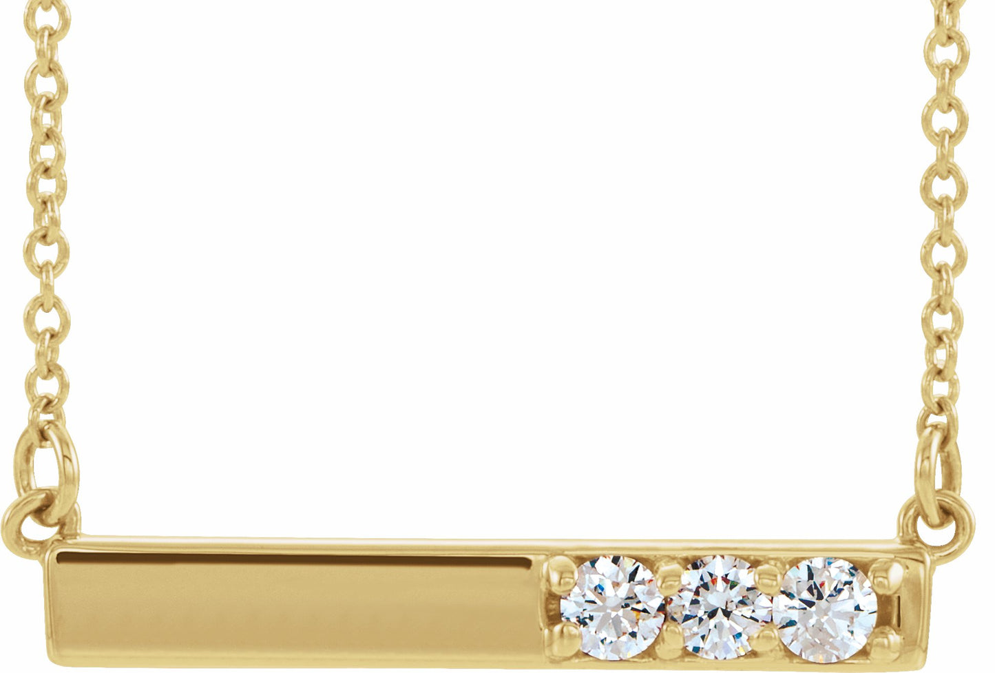14K Yellow 1/5 CTW Diamond Bar 16-18 Necklace