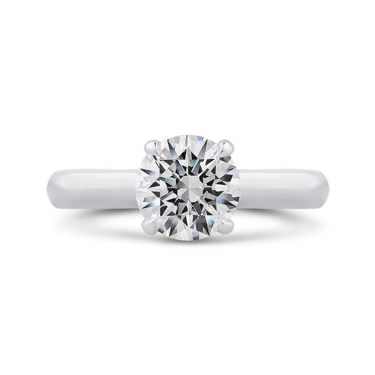 Shah Luxury 14K White Gold Round Diamond Engagement Ring (Semi-Mount)