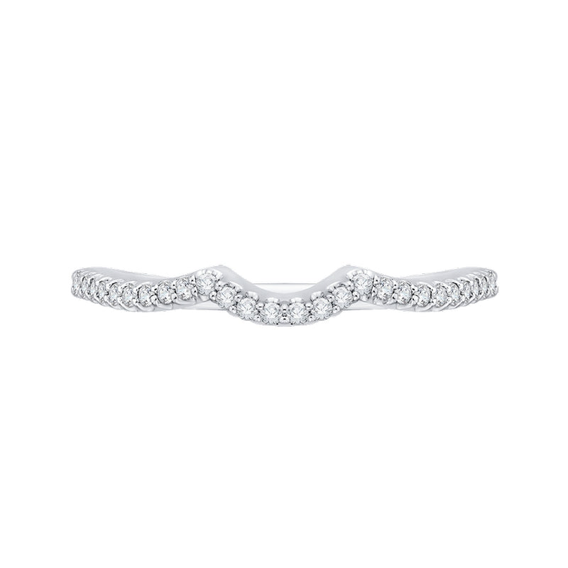 Shah Luxury 14K White Gold Round Diamond Half-Eternity Wedding Band