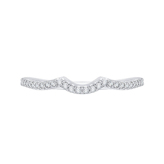 Shah Luxury 14K White Gold Round Diamond Half-Eternity Wedding Band
