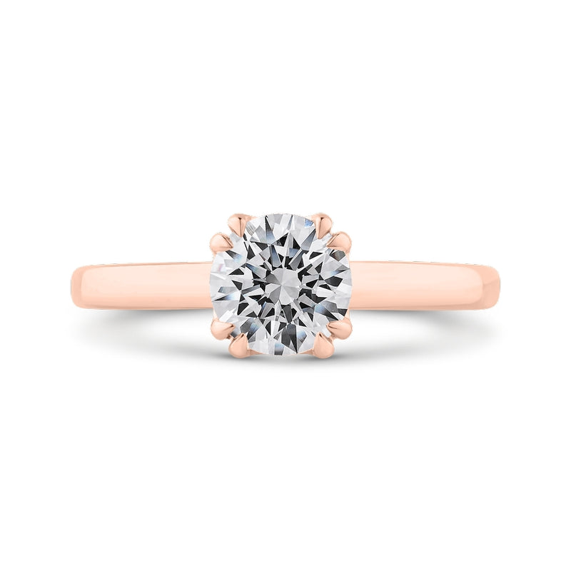 Shah Luxury 14K Rose Gold Solitaire Engagement Ring (Semi-Mount)