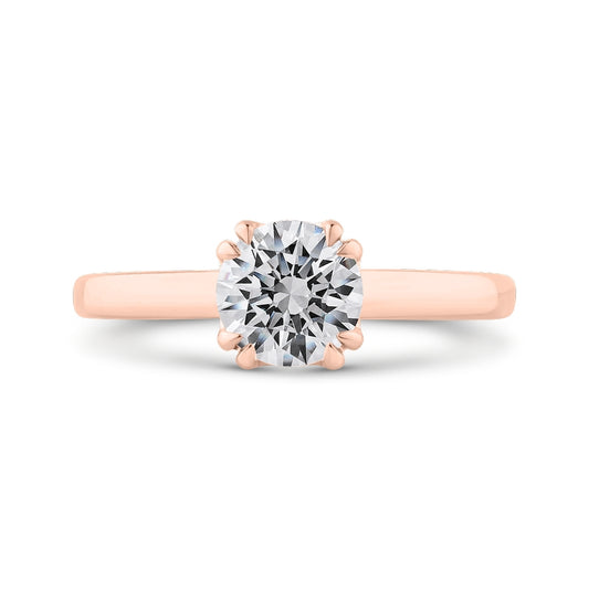 Shah Luxury 14K Rose Gold Solitaire Engagement Ring (Semi-Mount)