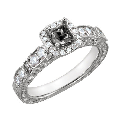 Stuller 14k White Gold Diamond Semi-mounting Engagement Ring