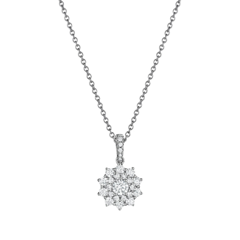 Henri Daussi 18k White Gold Diamond Pendant