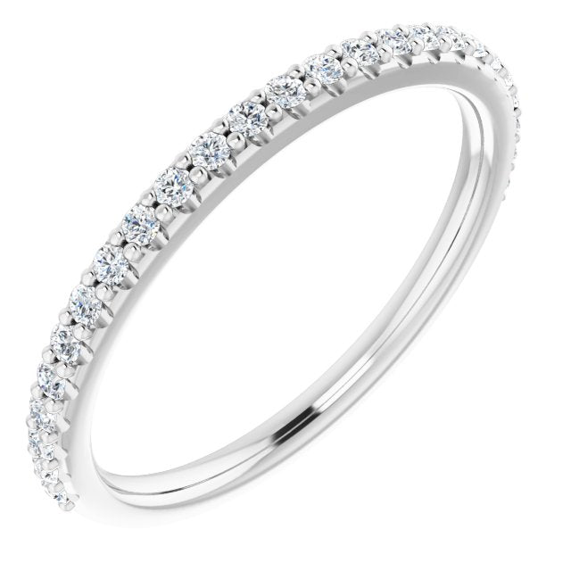 14K White 1/4 CTW Diamond Band for 8x6 mm Oval Ring